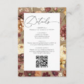 エレガント秋ワイルドフラワーフローラ結婚詳細 エンクロージャーカード (正面)
