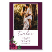 エレガント秋写真の表結婚番カード テーブルナンバー (裏面)