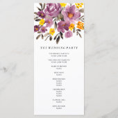 エレガント秋冬パープルフローラ結婚式 プログラム (裏面)