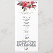 エレガント秋冬パープルフローラ結婚式 プログラム (裏面)