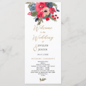 エレガント秋冬パープルフローラ結婚式 プログラム (正面)