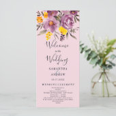 エレガント秋冬パープルフローラ結婚式 プログラム (スタンド正面)