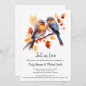 エレガント秋婚約パーティ 招待状 (正面/裏面)