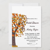 エレガント秋彫刻ツリーロマンチックブライダルシャワー 招待状 (正面)