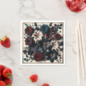 エレガント秋押し花結婚濃 スタンダードカクテルナプキン (インサイチュ)