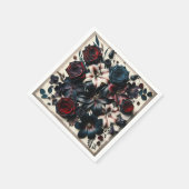 エレガント秋押し花結婚濃 スタンダードカクテルナプキン (角)