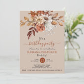 エレガント秋水彩フローラオンタウペパーティー 招待状 (スタンド正面)