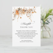 エレガント秋水彩フローラ葬式ありがとう サンキューカード (スタンド正面)