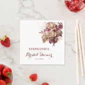 エレガント秋水彩植物性ブライダルシャワー スタンダードカクテルナプキン (インサイチュ)