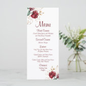 エレガント秋水彩画ブルゴーニュと金ゴールドフローラ メニュー (スタンド正面)