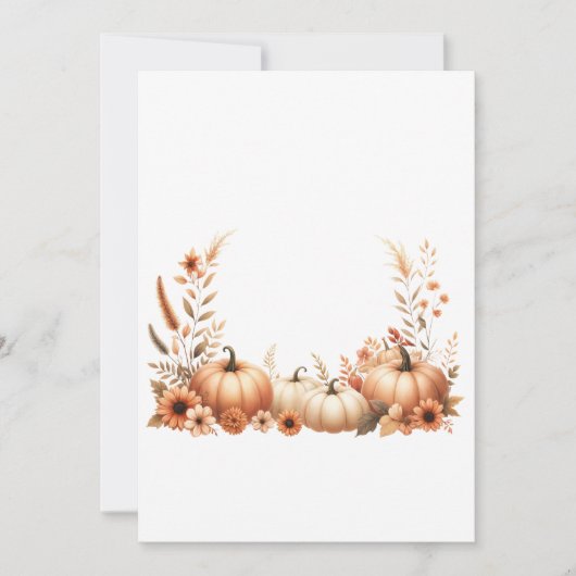 エレガント秋水色イラストレーション 招待状 (正面)