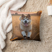 エレガント秋田犬スロー枕 クッション (ブランケット)
