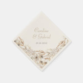 エレガント秋秋の野結婚花 スタンダードカクテルナプキン (角)