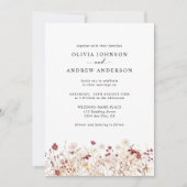 エレガント秋秋ワイルドフラワーフローラ結婚ズ 招待状 (正面)