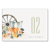 エレガント秋素朴パンプキンリーフィーフローラホイール テーブルナンバー (裏面)