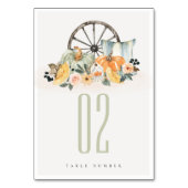 エレガント秋素朴パンプキンリーフィーフローラホイール テーブルナンバー (裏面)