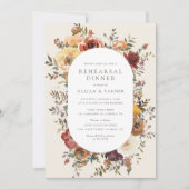 エレガント秋素朴フローラリハーサルディナーインヴィータ 招待状 (正面)