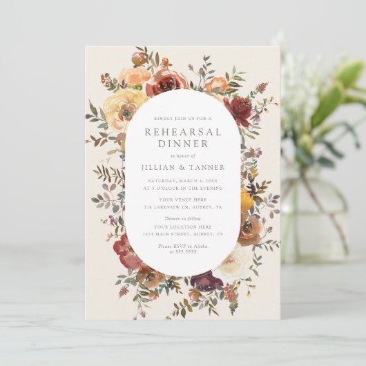 エレガント秋素朴フローラリハーサルディナーインヴィータ 招待状 (スタンド正面)