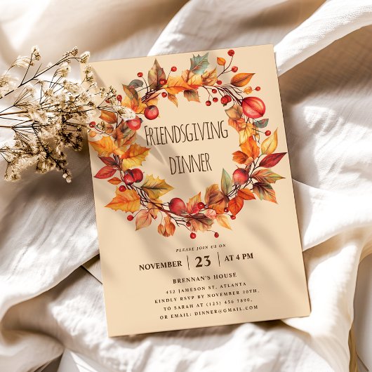 エレガント秋素朴感謝祭の友情 招待状