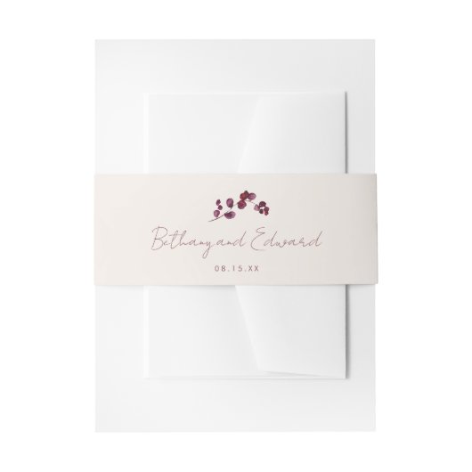 エレガント秋結婚株 招待状ベリーバンド (正面例)