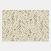 エレガント秋葉パターン | ミニマル秋 ラッピングペーパーシート (正面3)