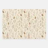 エレガント秋葉パターン | ミニマル秋 ラッピングペーパーシート (正面2)