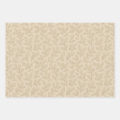 エレガント秋葉パターン | ミニマル秋 ラッピングペーパーシート (正面)