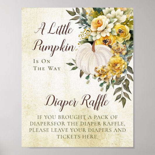 エレガント秋金ゴールドフローラ | かぼちゃおむつラッフル ポスター (正面)