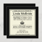 エレガント穏やかな誕生日を保って下さい 招待状 (正面/裏面)