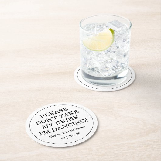 エレガント空白のと白結婚の ラウンドペーパーコースター (インサイチュ)