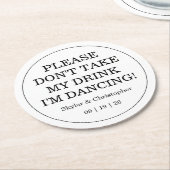 エレガント空白のと白結婚の ラウンドペーパーコースター (アングル)