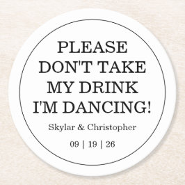 エレガント空白のと白結婚の ラウンドペーパーコースター