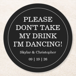 エレガント空白のと白結婚の ラウンドペーパーコースター