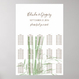 エレガント竹の結婚座席表 ポスター