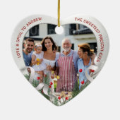 エレガント第1回クリスマス祖父母シルバーフレーム セラミックオーナメント (裏面)