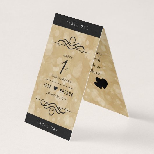 エレガント第1紙結婚周年記念お祝い (裏面)