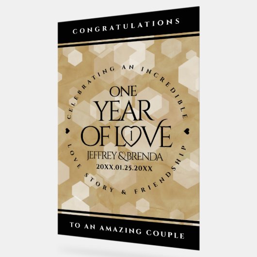 エレガント第1紙結婚周年記念お祝い アクリルサイン (傾斜)