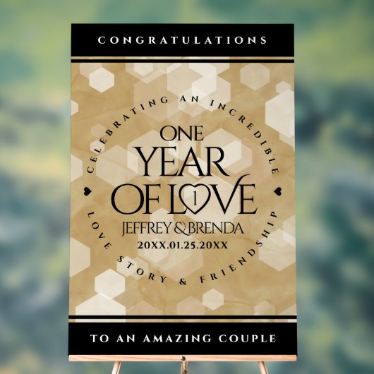 エレガント第1紙結婚周年記念お祝い アクリルサイン (ニュートラル)