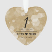 エレガント第1紙結婚周年記念お祝い オーナメント (正面)