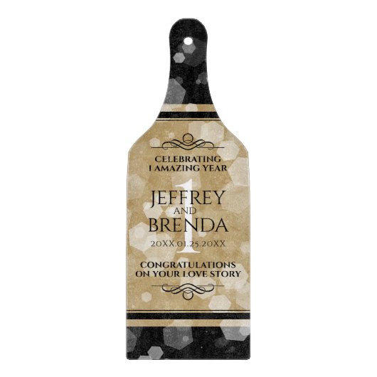 エレガント第1紙結婚周年記念お祝い カッティングボード (正面)