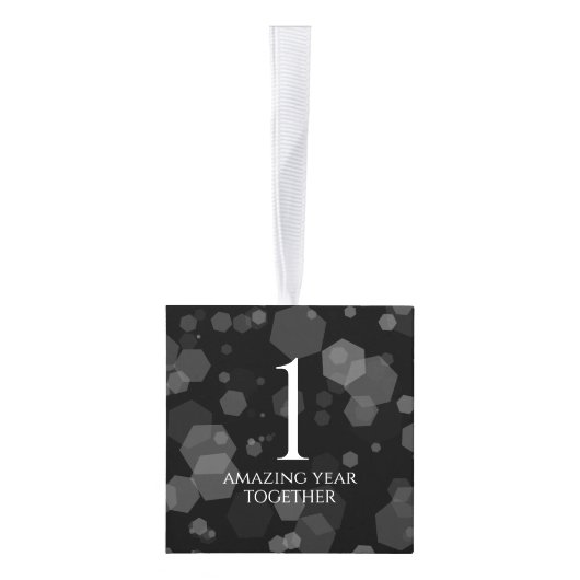 エレガント第1紙結婚周年記念お祝い キューブオーナメント (右)