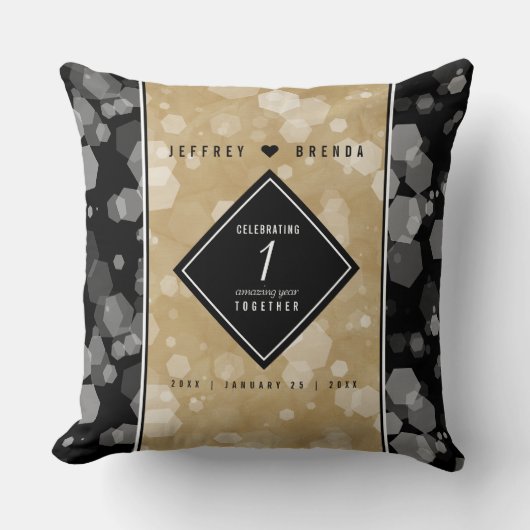 エレガント第1紙結婚周年記念お祝い クッション (正面)