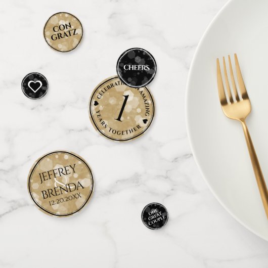 エレガント第1紙結婚周年記念お祝い コンフェッティ (グループ)