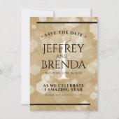 エレガント第1紙結婚周年記念お祝い セーブザデート (正面)