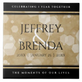 エレガント第1紙結婚周年記念お祝い タイル (正面)