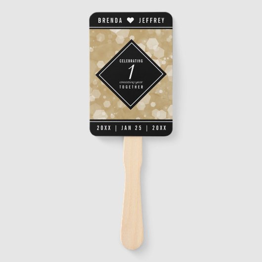 エレガント第1紙結婚周年記念お祝い ハンドファン (正面)