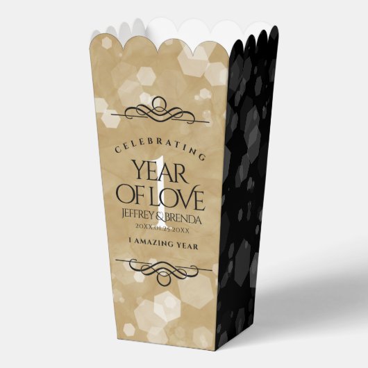 エレガント第1紙結婚周年記念お祝い フェイバーボックス (正面)
