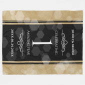 エレガント第1紙結婚周年記念お祝い フリースブランケット (正面(横))