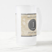 エレガント第1紙結婚周年記念お祝い フロストグラスビールジョッキ (正面右)