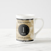 エレガント第1紙結婚周年記念お祝い ボーンチャイナマグカップ (右)
